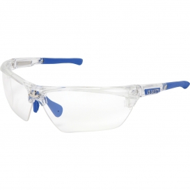 MCR Safety DM1320PF Dominator DM3 Safety Glasses - Blue/Clear Frame - Clear MAX6 Anti-Fog Lens