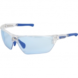 MCR Safety DM1323PF Dominator DM3 Safety Glasses - Blue/Clear Frame - Light Blue MAX6 Anti-Fog Lens