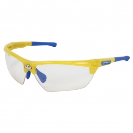 Dominator DM3 Safety Glasses with Blue Mirror Lens Yellow Frame 
