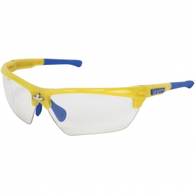 MCR Safety DM1340PF Dominator DM3 Safety Glasses - Blue/Yellow Frame - Clear MAX6 Anti-Fog Lens