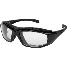 MCR Safety HDX110AF HDX1 Safety Glasses/Goggles - Black Foam Lined Frame - Clear Anti-Fog Lens