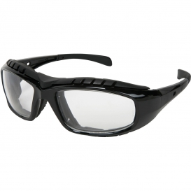 MCR Safety HDX110PF HDX1 Safety Glasses/Goggles - Black Foam Lined Frame - Clear MAX6 Anti-Fog Lens