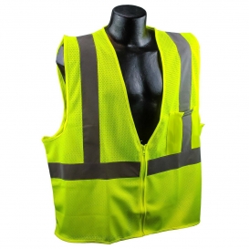 Full Source US2LM19-SP Class 2 Mesh Safety Vest with Solid Pocket - Yellow/Lime