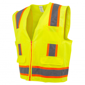 Full Source US2LN16 Type R Class 2 Solid Surveyor Safety Vest - Yellow/Lime