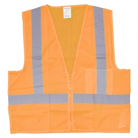 Full Source US2LM19-SP Class 2 Mesh Safety Vest with Solid Pocket - Orange
