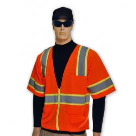 Full Source US2ON32 ANSI Type R Class 2 Solid Short Sleeve Safety Vest - Orange