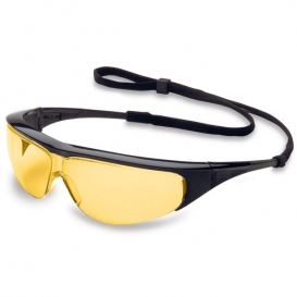 Uvex Millennia Safety Glasses - Black Frame - Amber Lens