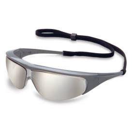 Uvex Millennia Safety Glasses - Silver Frame - Indoor/Outdoor Mirror Lens