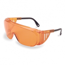 Uvex Ultra-Spec 2000 Safety Glasses - Orange Frame with Spatula Temples - Orange Anti-Fog Lens