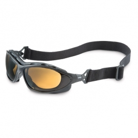 Uvex Seismic Safety Glasses - Black Frame - Brown Anti-Fog Lens