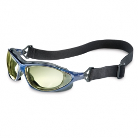 Uvex Seismic Safety Glasses - Blue Frame - Amber Anti-Fog Lens