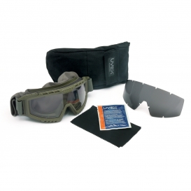 Uvex XMF Tactical Goggle Kit - Foliage Green Frame - Clear & Gray Anti-Fog Lenses