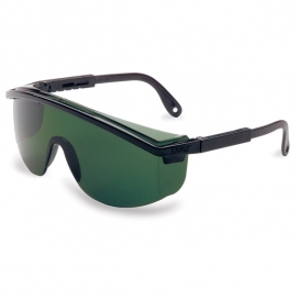 Uvex Astrospec 3000 Safety Glasses - Black Spatula Temples - Green Shade 3.0 Lens