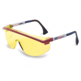 Uvex Astrospec 3000 Safety Glasses - Patriot Duoflex Temples - Amber Lens