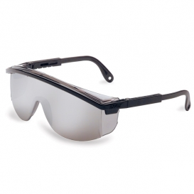 Uvex Astrospec 3000 Safety Glasses - Black Spatula Temples - Silver Mirror Lens