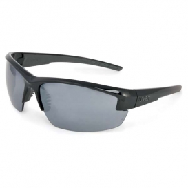 Uvex Mercury Safety Glasses - Black Frame - Silver Mirror Lens