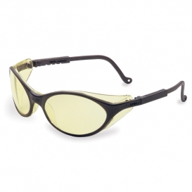 Uvex Bandit Safety Glasses - Black Frame - Amber Lens