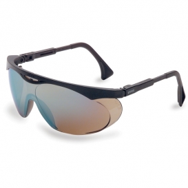 Uvex Skyper Safety Glasses - Black Frame - Gold Mirror Lens