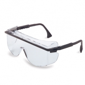 Uvex Astro OTG 3001 Safety Glasses - Black Frame - Clear Anti-Fog Lens