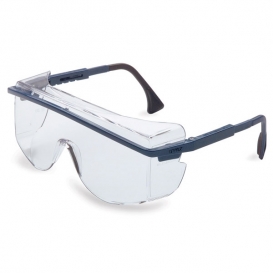 Uvex Astro OTG 3001 Safety Glasses - Blue Frame - Clear Lens