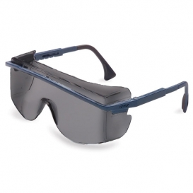 Uvex Astro OTG 3001 Safety Glasses - Blue Frame - Gray Lens