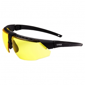 Uvex S2852HS Avatar Safety Glasses - Black Frame - Amber HydroShield Anti-Fog Lens