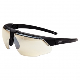 Uvex S2854 Avatar Safety Glasses - Black Frame - Indoor/Outdoor Mirror Lens