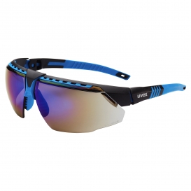 Uvex S2873 Avatar Safety Glasses - Blue Frame - Blue Mirror Lens