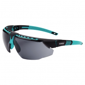 Uvex S2881HS Avatar Safety Glasses - Teal Frame - Gray HydroShield Anti-Fog Lens
