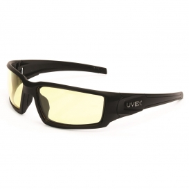 Uvex S2942XP Hypershock Safety Glasses - Matte Black Frame - Amber Anti-Fog Lens