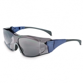 Uvex Ambient Safety Glasses - Blue Temples - Gray Anti-Fog Lens