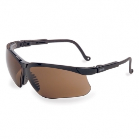 Uvex Genesis Safety Glasses - Black Frame - Brown Anti-Fog Lens