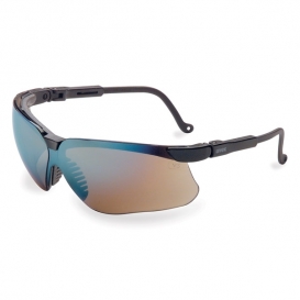 Uvex Genesis Safety Glasses - Black Frame - Gold Mirror Lens