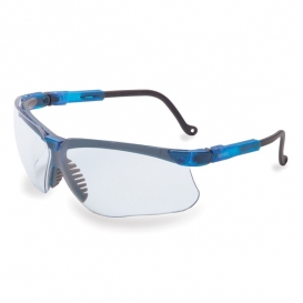 Uvex Genesis Safety Glasses - Blue Frame - Clear Anti-Fog Lens