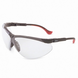 Uvex Genesis XC Safety Glasses - Black TPE Frame - Clear Anti-Fog Lens