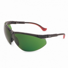 Uvex Genesis XC Safety Glasses - Black Frame - Green Shade 3.0 Lens