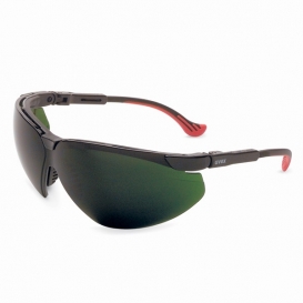 Uvex Genesis XC Safety Glasses - Black Frame - Green Shade 5.0 Lens