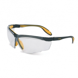 Uvex Genesis X2 Safety Glasses - Black/Yellow TPE Frame- Clear Anti-Fog Lens
