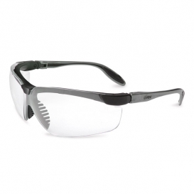 Uvex Genesis S Safety Glasses - Black Frame - Clear Anti-Fog Lens