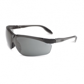 Uvex Genesis S Safety Glasses - Black Frame - Dark Gray Lens