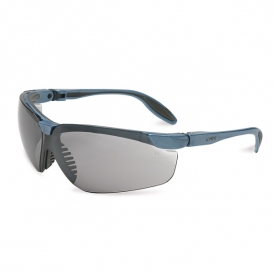 Uvex Genesis S Safety Glasses - Blue Frame - Gray Anti-Fog Lens