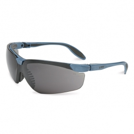 Uvex Genesis S (Slim) Safety Glasses - Blue Frame - Gray Lens