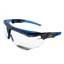 Uvex S3853 Avatar OTG Safety Glasses - Blue/Black Frame - Clear Anti-Reflective Lens