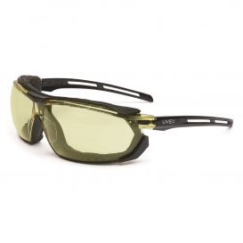 Uvex S4042 Tirade Safety Glasses/Goggles - Black Temples - Amber Anti-Fog Lens