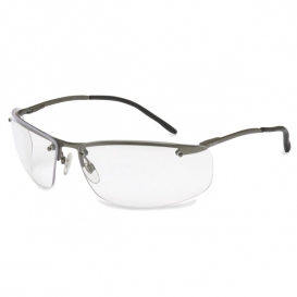 Uvex Slate Safety Glasses - Silver Metal Frame - Clear Lens