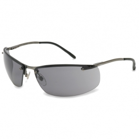 Uvex Slate Safety Glasses - Silver Metal Frame - Gray Anti-Fog Lens