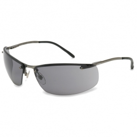 Uvex Slate Safety Glasses - Silver Metal Frame - Gray Lens
