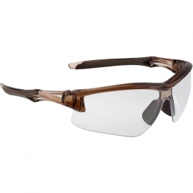 Uvex S4170XP Acadia Safety Glasses - Brown Frame - Clear Uvextreme Plus Anti-Fog Lens