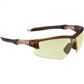 Uvex S4172XP Acadia Safety Glasses - Brown Frame - Amber Uvextreme Plus Anti-Fog Lens