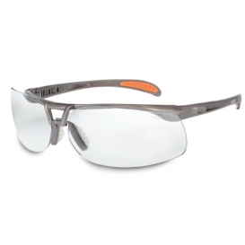 Uvex Protege Safety Glasses - Brown Frame - Clear Anti-Fog Lens